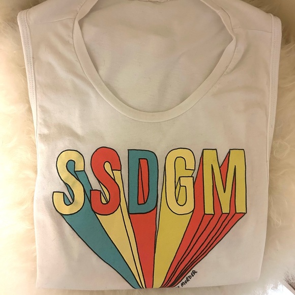 White Sleeveless Tank with SSDGM Graphic - Picture 4 of 6